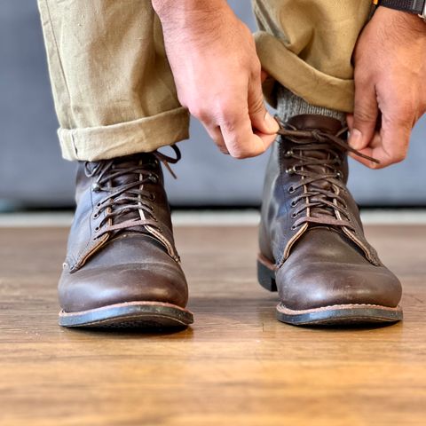 Red Wing Merchant in S.B. Foot Ebony Harness