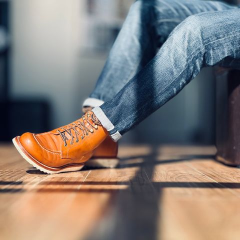 View photo of Grant Stone Brass Boot in Badalassi Carlo Saddle Tan Minerva