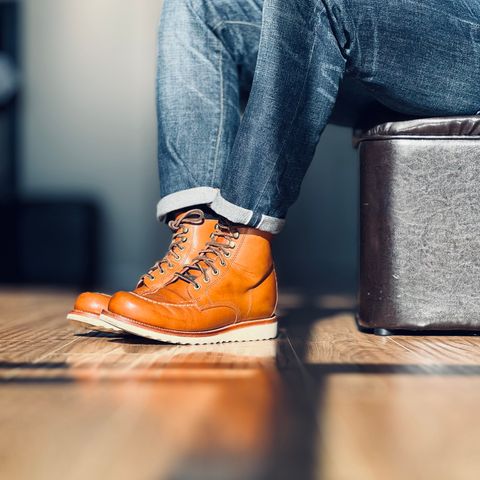 View photo of Grant Stone Brass Boot in Badalassi Carlo Saddle Tan Minerva