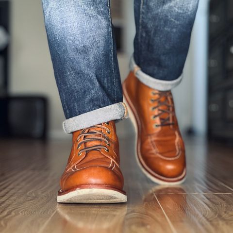 View photo of Grant Stone Brass Boot in Badalassi Carlo Saddle Tan Minerva