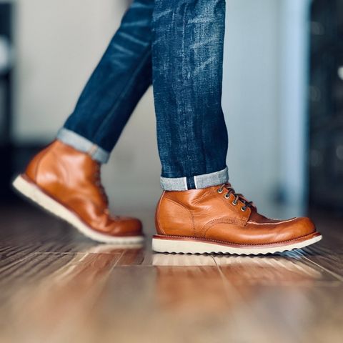 View photo of Grant Stone Brass Boot in Badalassi Carlo Saddle Tan Minerva