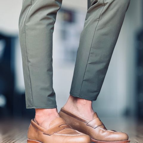 View photo of Grant Stone Traveler Penny in Horween Natural Chromexcel