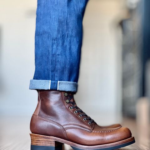 Crush On Retro Norwegian Toe Logger in C.F. Stead Caramel Classic Oiled Shoulder