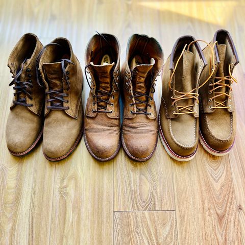 View photo of Red Wing Merchant in S.B. Foot Olive Mohave Roughout