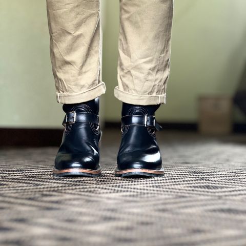 View photo of Wesco Mister Lou in Horween Black Chromexcel Horsehide