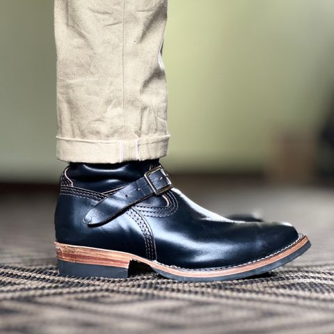 View photo of Wesco Mister Lou in Horween Black Chromexcel Horsehide