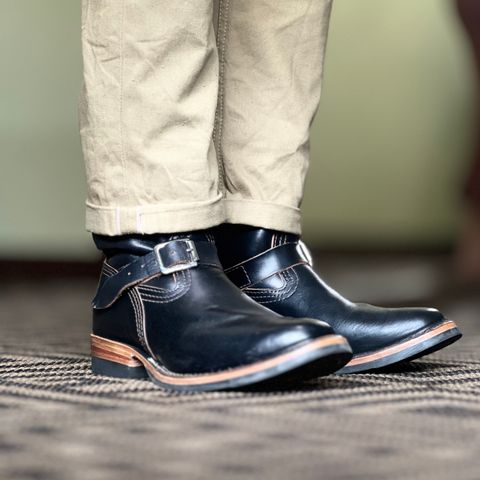 View photo of Wesco Mister Lou in Horween Black Chromexcel Horsehide