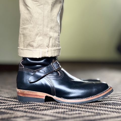 View photo of Wesco Mister Lou in Horween Black Chromexcel Horsehide