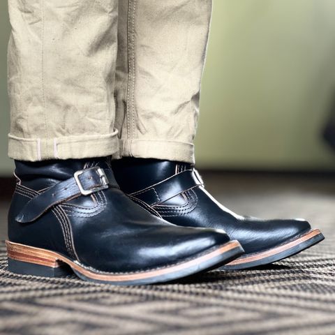 View photo of Wesco Mister Lou in Horween Black Chromexcel Horsehide