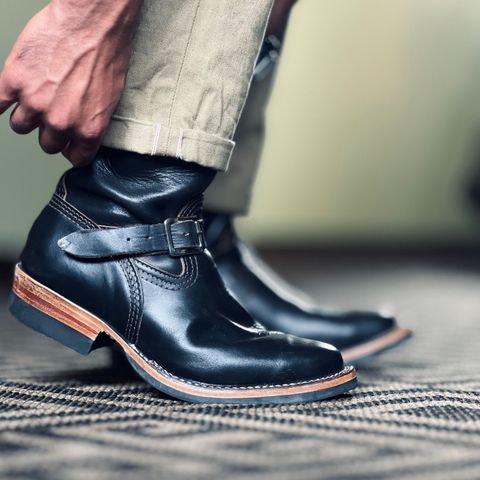 View photo of Wesco Mister Lou in Horween Black Chromexcel Horsehide