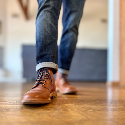 View photo of Grant Stone Diesel Boot in Badalassi Carlo Saddle Tan Minerva