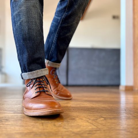 View photo of Grant Stone Diesel Boot in Badalassi Carlo Saddle Tan Minerva