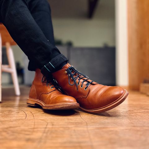 View photo of Grant Stone Diesel Boot in Badalassi Carlo Saddle Tan Minerva