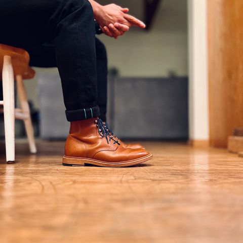 View photo of Grant Stone Diesel Boot in Badalassi Carlo Saddle Tan Minerva