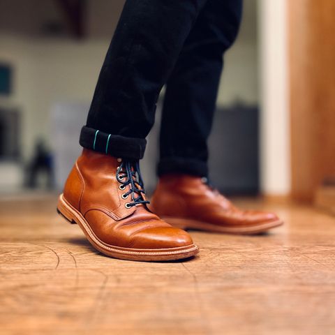 View photo of Grant Stone Diesel Boot in Badalassi Carlo Saddle Tan Minerva