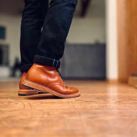 View photo of Grant Stone Diesel Boot in Badalassi Carlo Saddle Tan Minerva