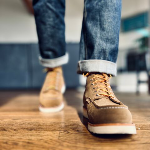 View photo of Red Wing 6-Inch Classic Moc in S.B. Foot Olive Mohave Roughout