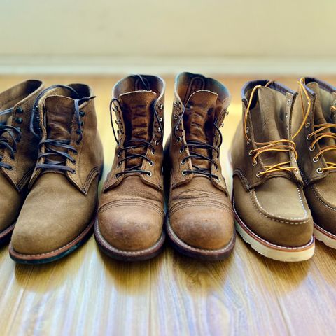 View photo of Red Wing 6-Inch Classic Moc in S.B. Foot Olive Mohave Roughout