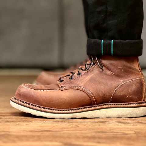 View photo of Red Wing 6-Inch Classic Moc in S.B. Foot Copper Rough and Tough