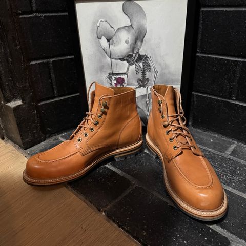 Grant Stone Brass Boot in Horween Tan Essex