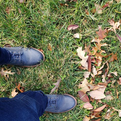 Wolverine 1000 Mile Plain-Toe Boot in Horween Navy Olive Tan