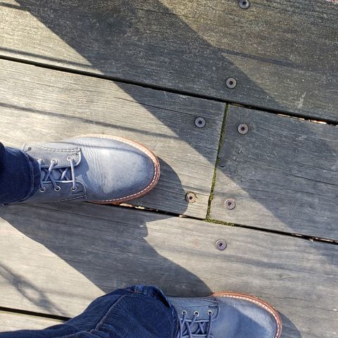 Wolverine 1000 Mile Plain-Toe Boot in Horween Navy Olive Tan
