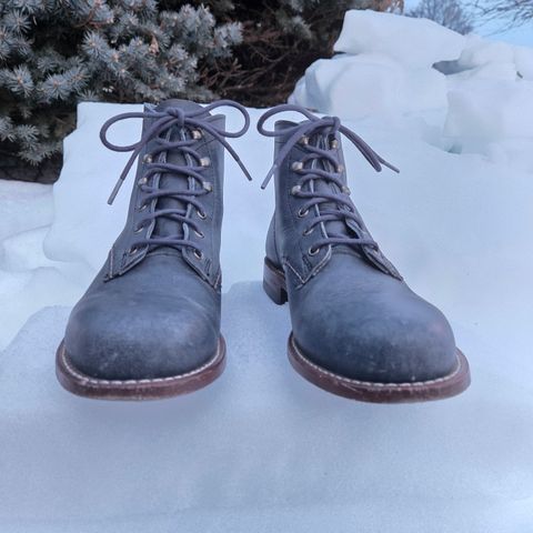 Wolverine 1000 Mile Plain-Toe Boot in Horween Navy Olive Tan