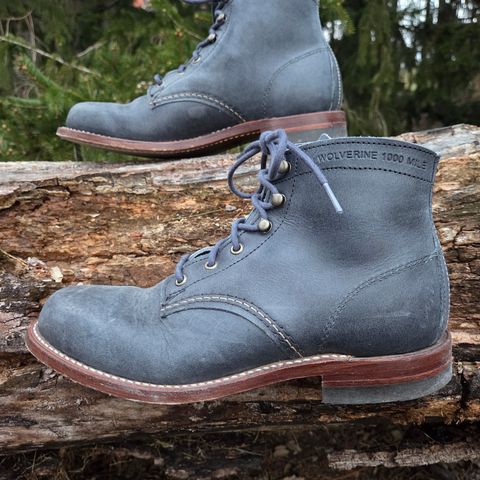 Wolverine 1000 Mile Plain-Toe Boot in Horween Navy Olive Tan