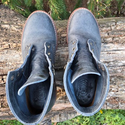 Wolverine 1000 Mile Plain-Toe Boot in Horween Navy Olive Tan