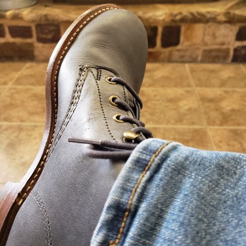 Wolverine 1000 Mile Plain-Toe Boot in Horween Olive Tanned