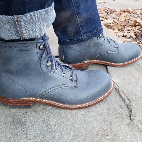 Wolverine 1000 Mile Plain-Toe Boot in Horween Olive Tanned