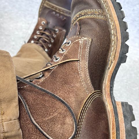 Baker’s Custom White’s Bounty Hunters Bounty Hunters in Horween Cinnamon Waxed Flesh & Seidel Brown Oil Tan Roughout & Horween Olive Waxed Flesh