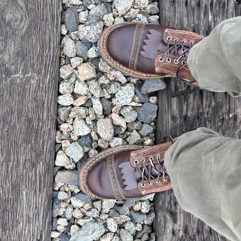 Baker’s Custom White’s Bounty Hunters Bounty Hunters in Horween Cinnamon Waxed Flesh & Seidel Brown Oil Tan Roughout & Horween Olive Waxed Flesh