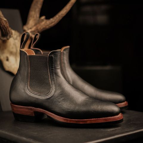 Briselblack The Seventh Chelsea Boot in Shinki Black Teacore Horsebutt