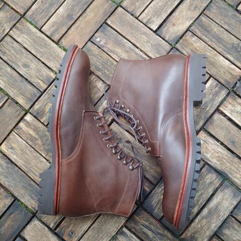 Meermin Service Boot in Rust Waxy Calf
