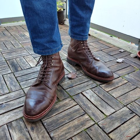 Meermin Service Boot in Rust Waxy Calf
