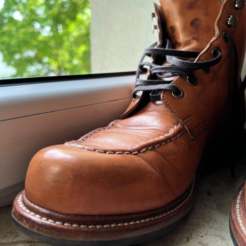 View photo of Grant Stone Brass Boot in Horween Tan Essex