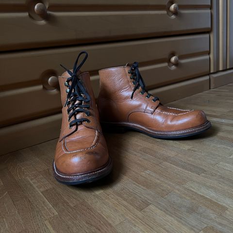 View photo of Grant Stone Brass Boot in Horween Tan Essex