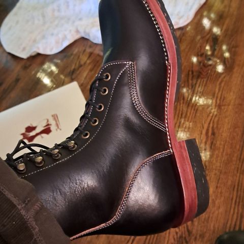Jakkrabbits Officer Boots in Natural Hand Dyed Black (Veg Tanned)