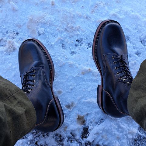 Jakkrabbits Officer Boots in Natural Hand Dyed Black (Veg Tanned)