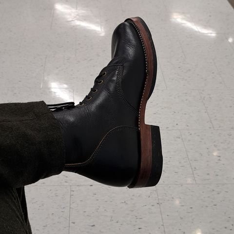 Jakkrabbits Officer Boots in Natural Hand Dyed Black (Veg Tanned)