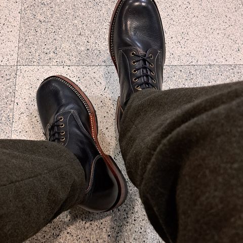 Jakkrabbits Officer Boots in Natural Hand Dyed Black (Veg Tanned)