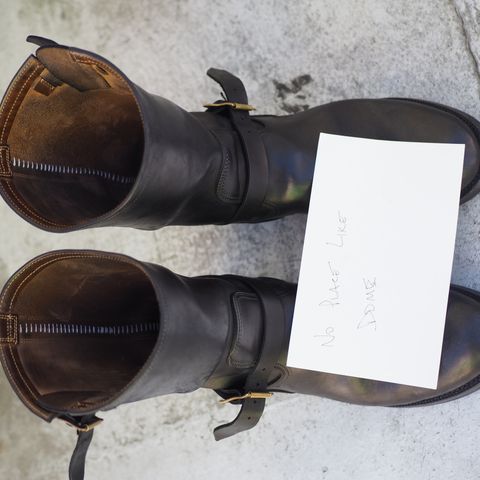 Motor Engineer Boots in Black Hand-Dyed Italian Horsebutt