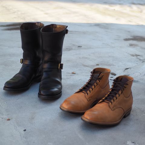 Motor Engineer Boots in Black Hand-Dyed Italian Horsebutt