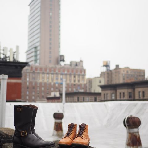 Motor Engineer Boots in Black Hand-Dyed Italian Horsebutt
