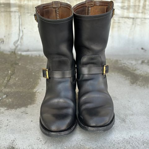 Motor Engineer Boots in Black Hand-Dyed Italian Horsebutt
