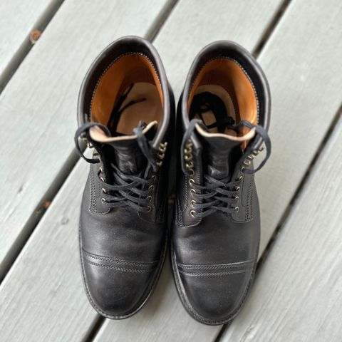 Flame Panda Service Boot in Maryam Natural Horsebutt Overdyed Brown then Black