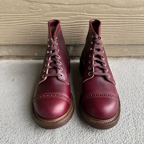 View photo of John Lofgren Combat Boots in Horween Burgundy Chromexcel
