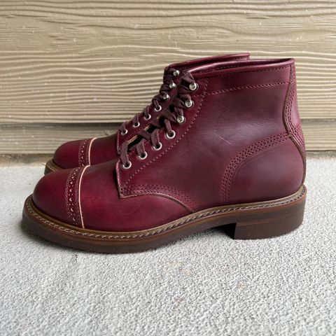 View photo of John Lofgren Combat Boots in Horween Burgundy Chromexcel
