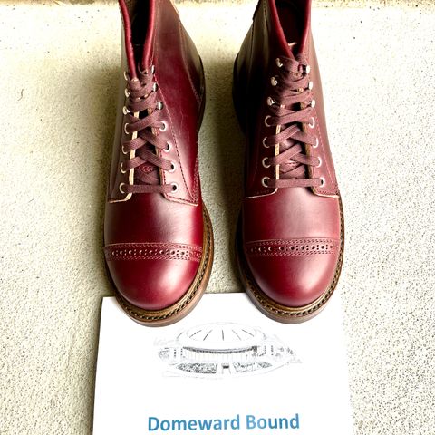 View photo of John Lofgren Combat Boots in Horween Burgundy Chromexcel